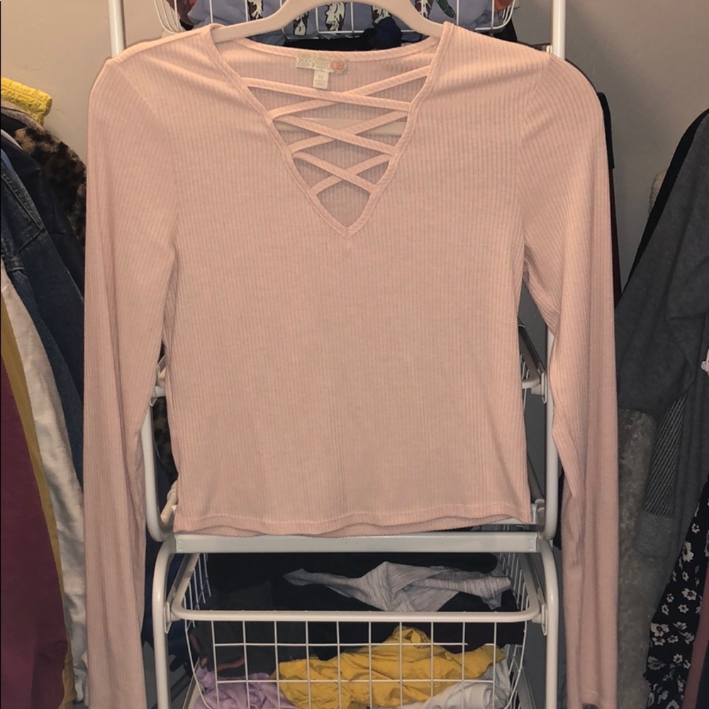 Peach Giani Bini Cross Neck Top